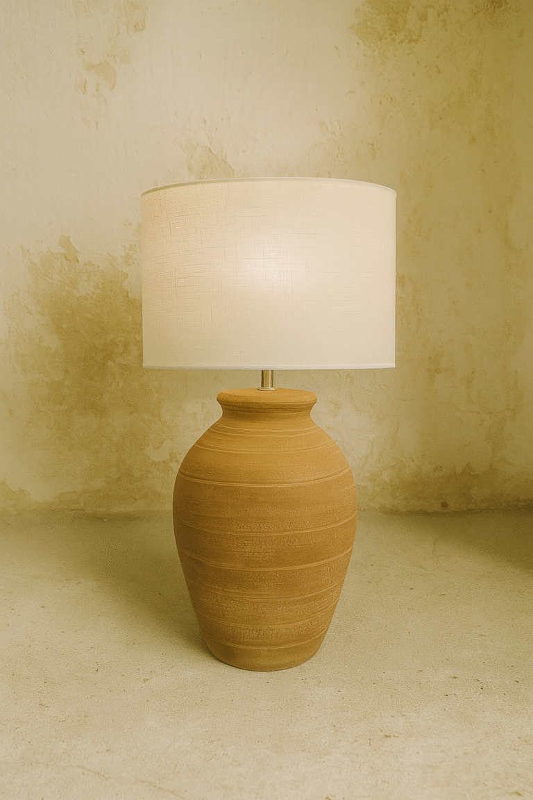 Lámpara de Mesa con Base de Terracota