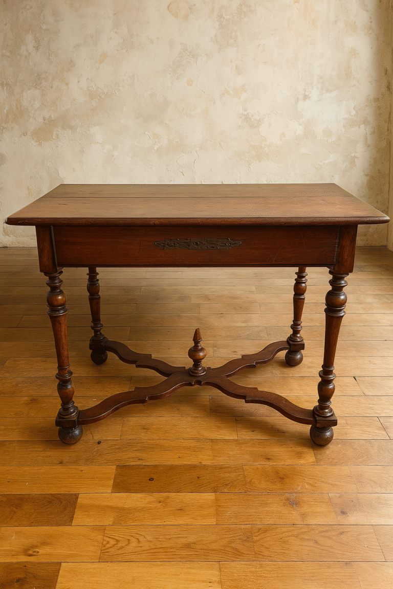 Mesa de Madera con Patas Torneadas