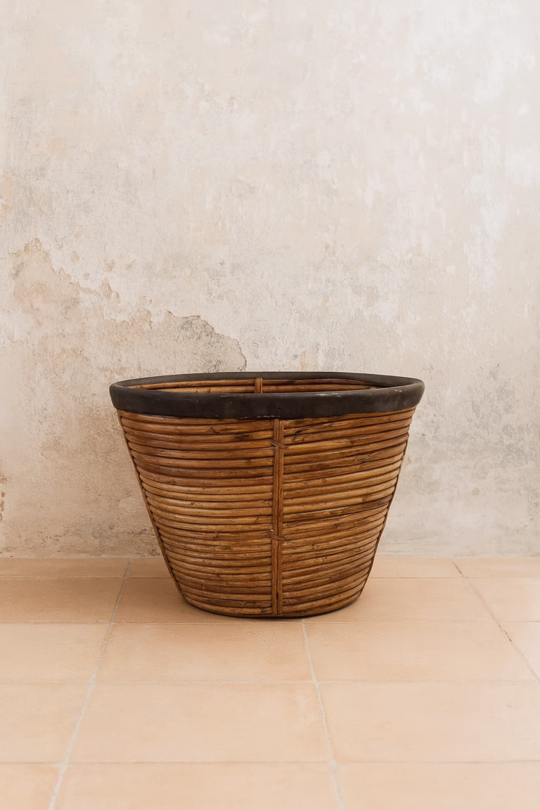 cesta con borde de laton