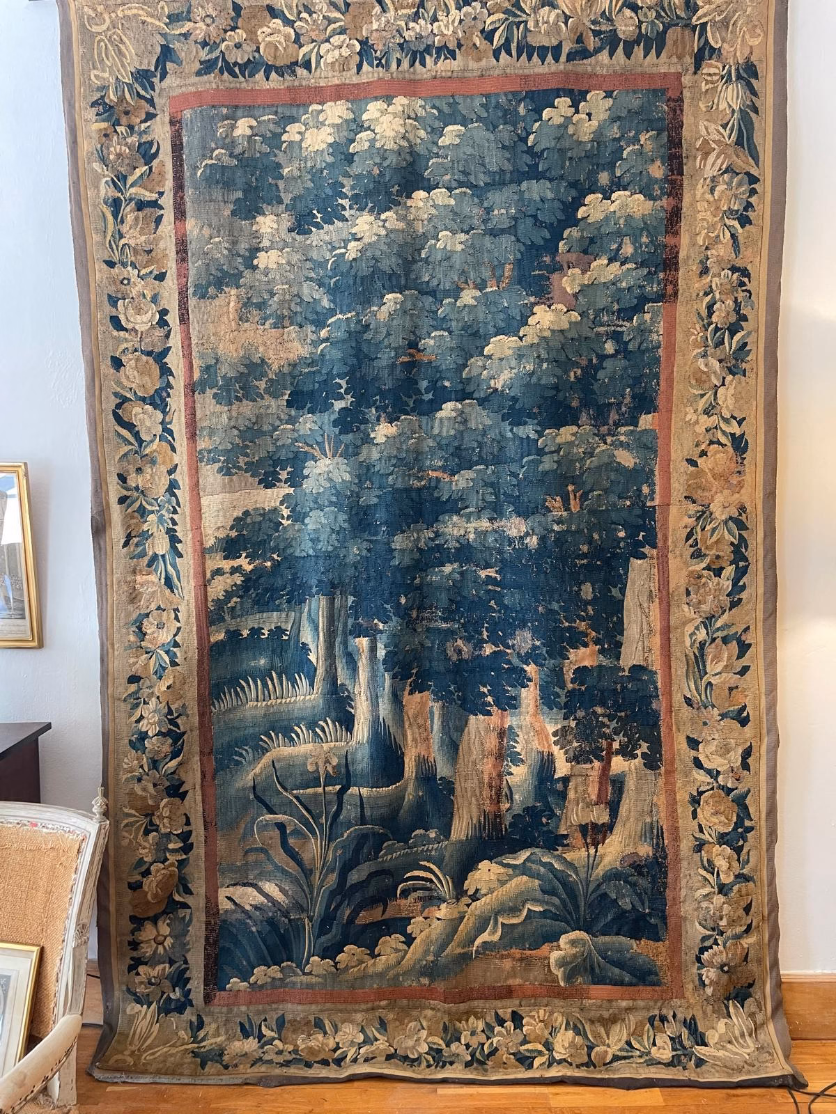 Tapiz Aubusson en seda y lana. Francia S. XVIII #4628